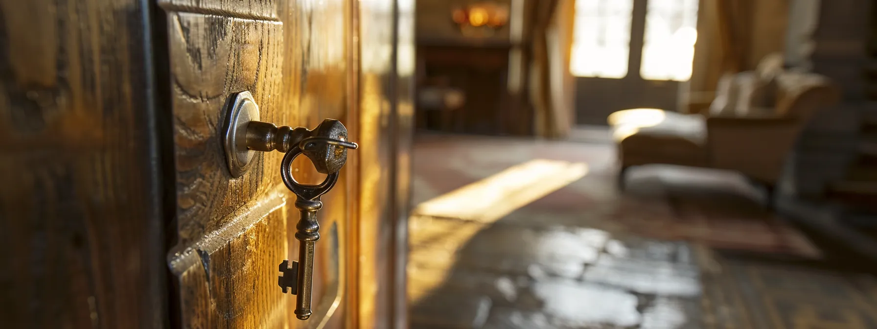 a shiny spare key hanging on a key hook by the front door, ready to prevent future lockout issues.