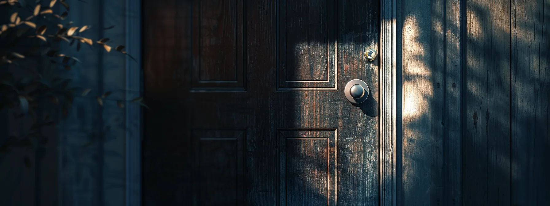 a closed wooden door with a sturdy, modern lock, symbolizing home security and prevention of house lockouts.